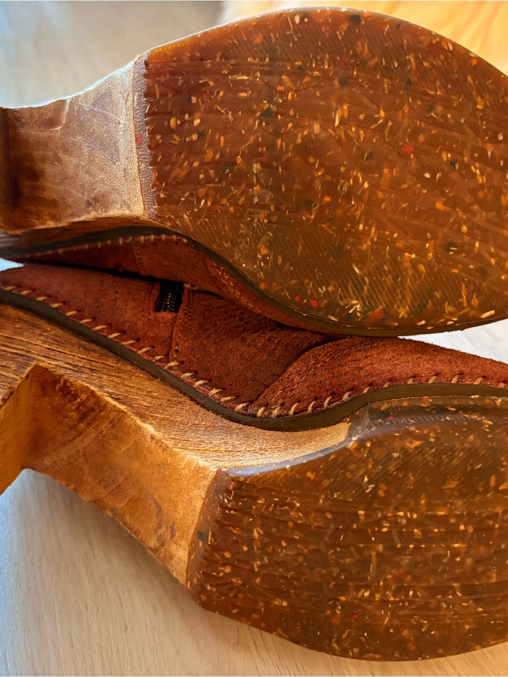 ART Red-Brown Suede 3” heel booties - Picture 4 of 7